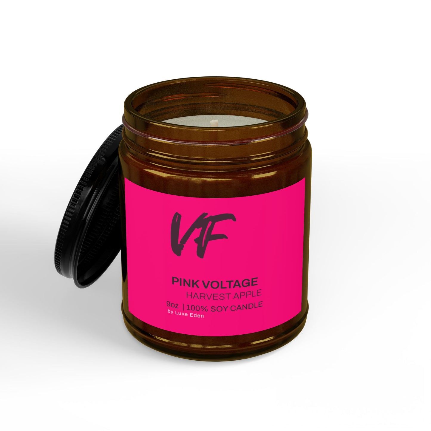 Pink Voltage Soy Candles with Black Lid (9oz)