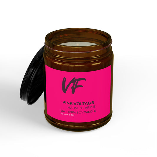 Pink Voltage Soy Candles with Black Lid (9oz)
