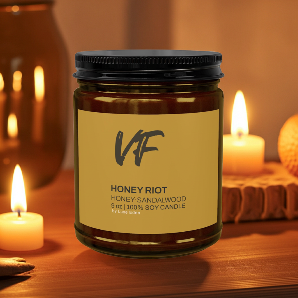 Honey Riot – Honey & Sandalwood Soy Candle (9oz)