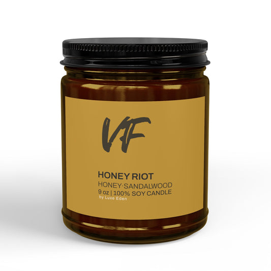 Honey Riot – Honey & Sandalwood Soy Candle (9oz)