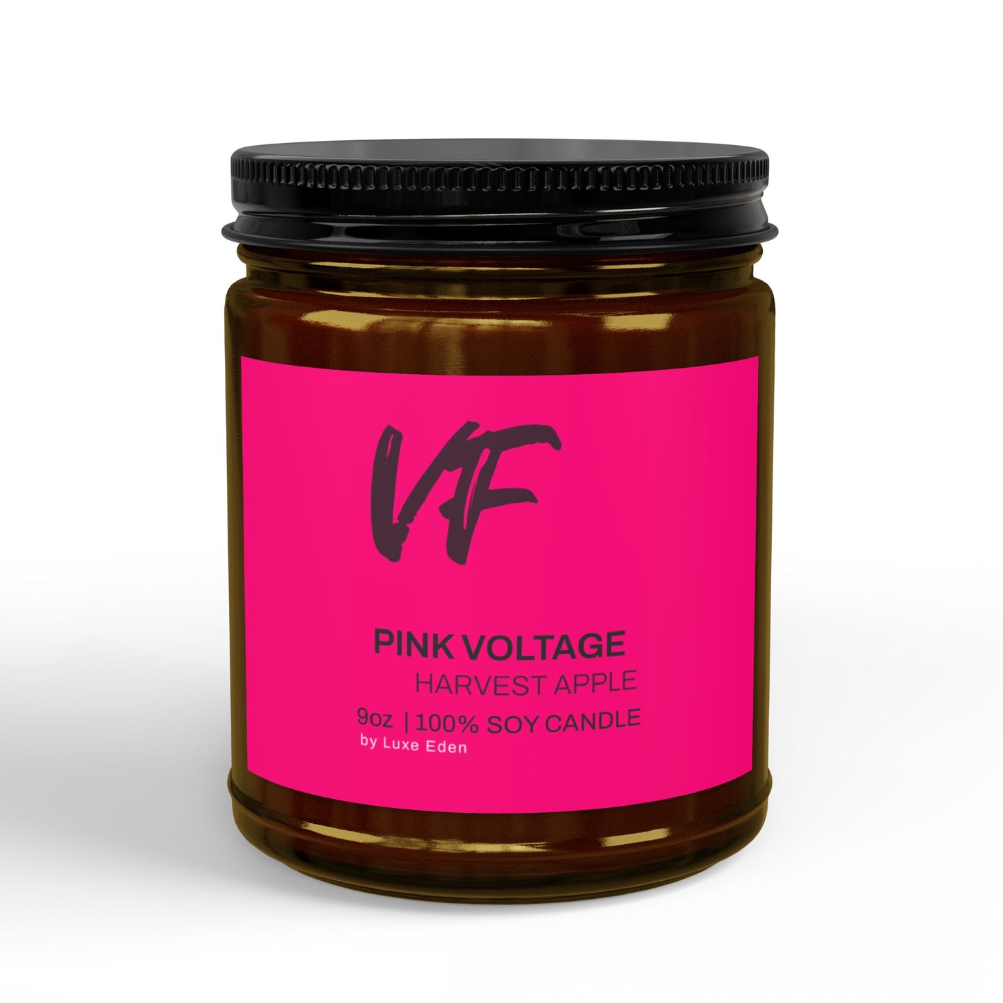 Pink Voltage Soy Candles with Black Lid (9oz)