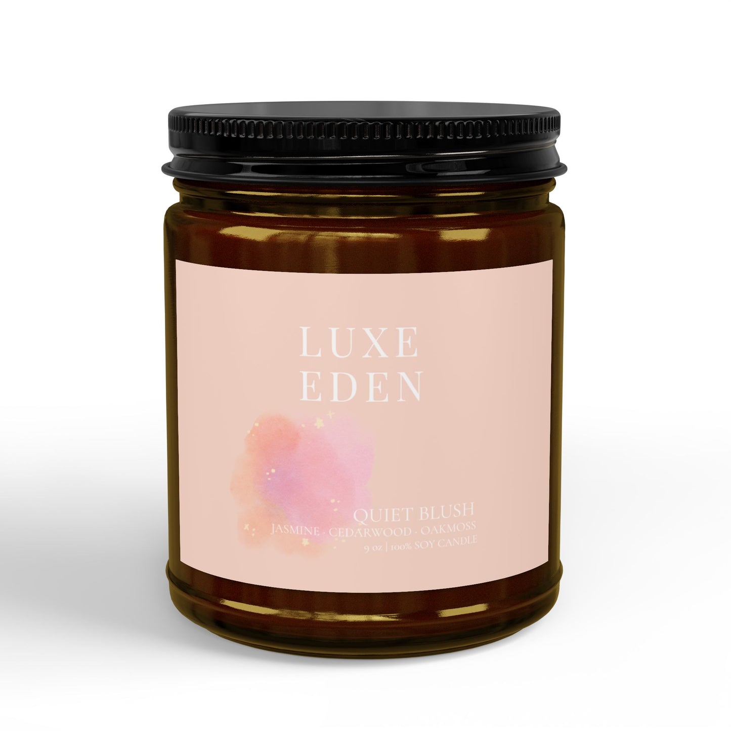 Quiet Blush Soy Candle (9 oz) – Romantic Floral & Soft Woods Valentine Candle | Luxe Eden