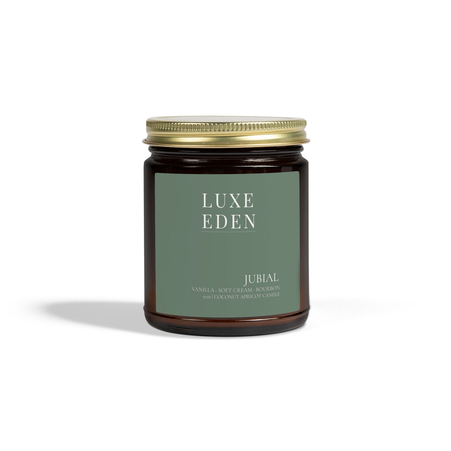 JUBIAL – Vanilla Bourbon Coconut Apricot Candle | Luxe Eden (9 oz)