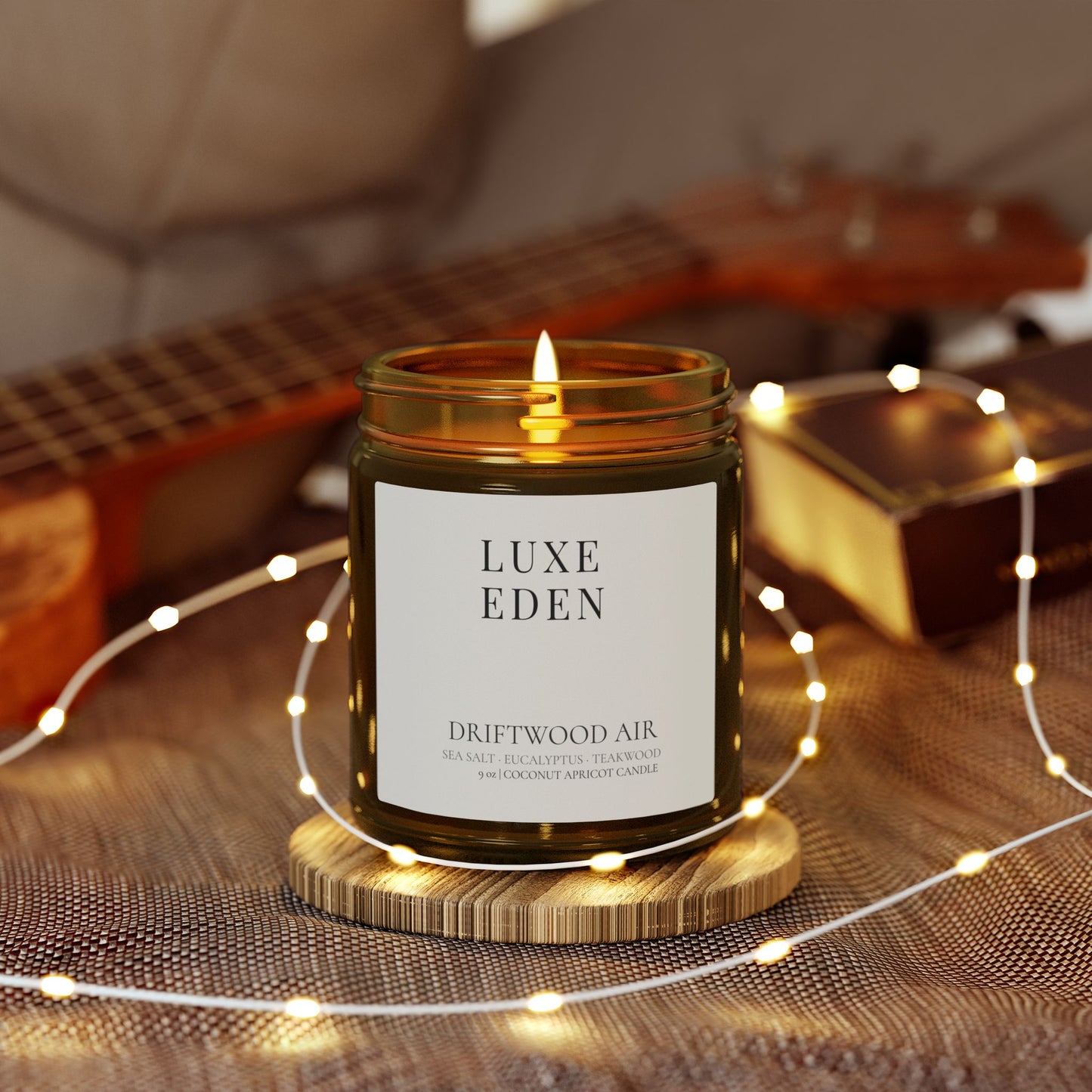 Driftwood Air Coconut Apricot Candle | 9 oz by Luxe Eden