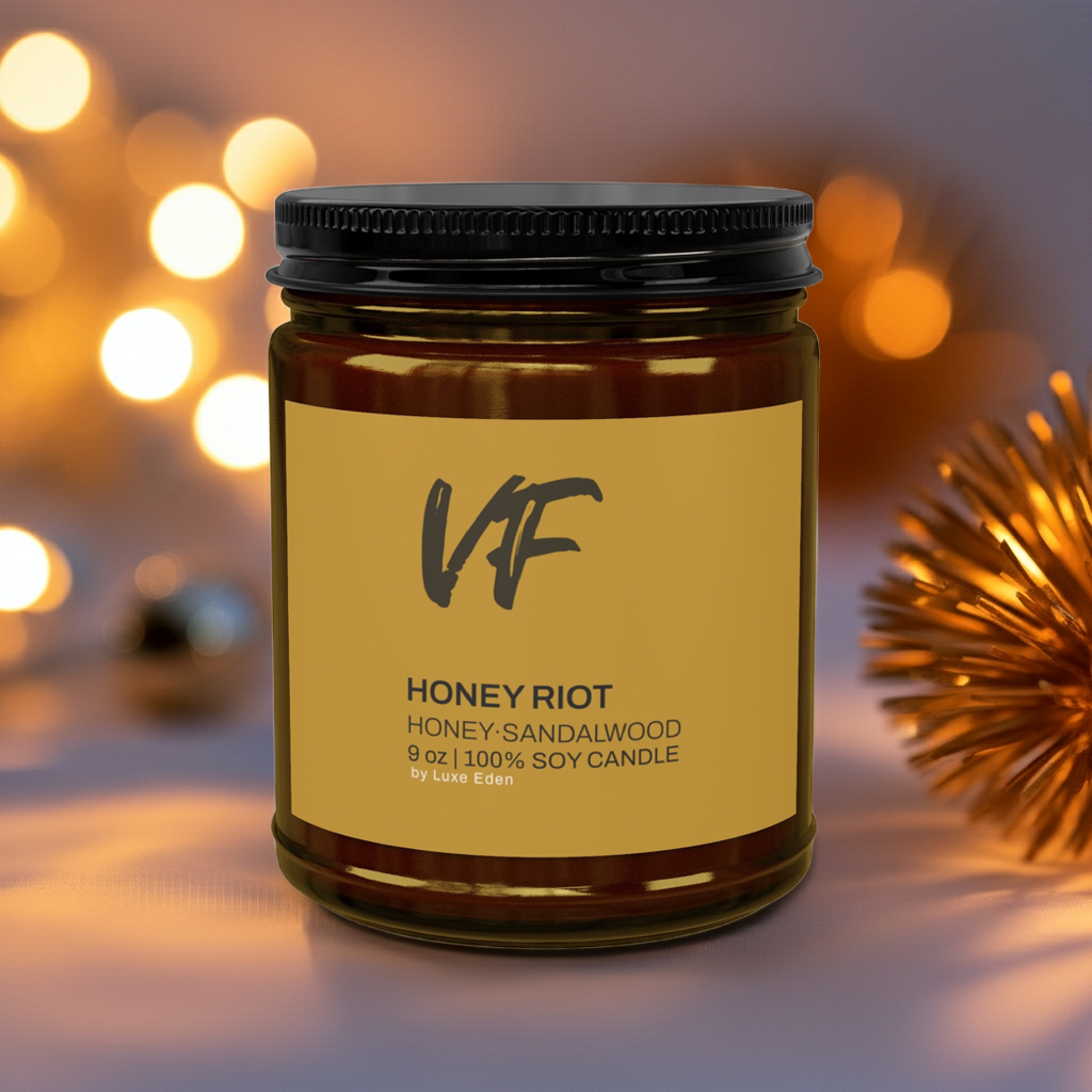 Honey Riot – Honey & Sandalwood Soy Candle (9oz)